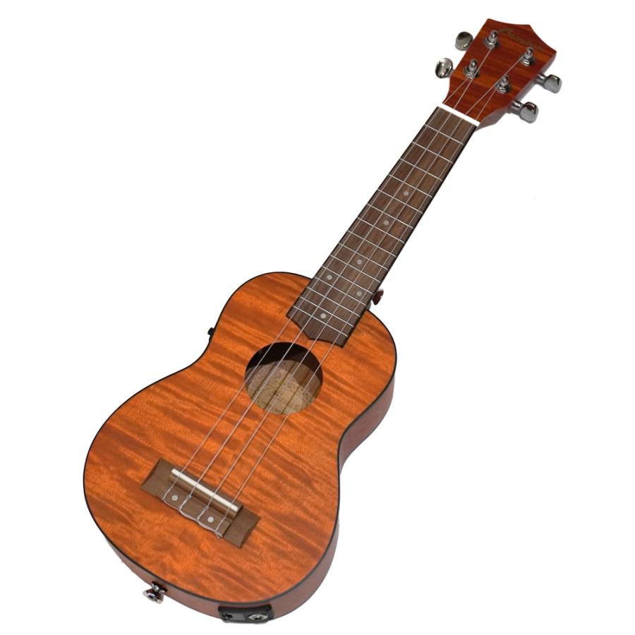 最大12%OFFクーポン Bamboo Guitars Exotic Mahogany Soprano Ukulele w/EQ ウクレレ初心者8点セット スタンド付き PU付