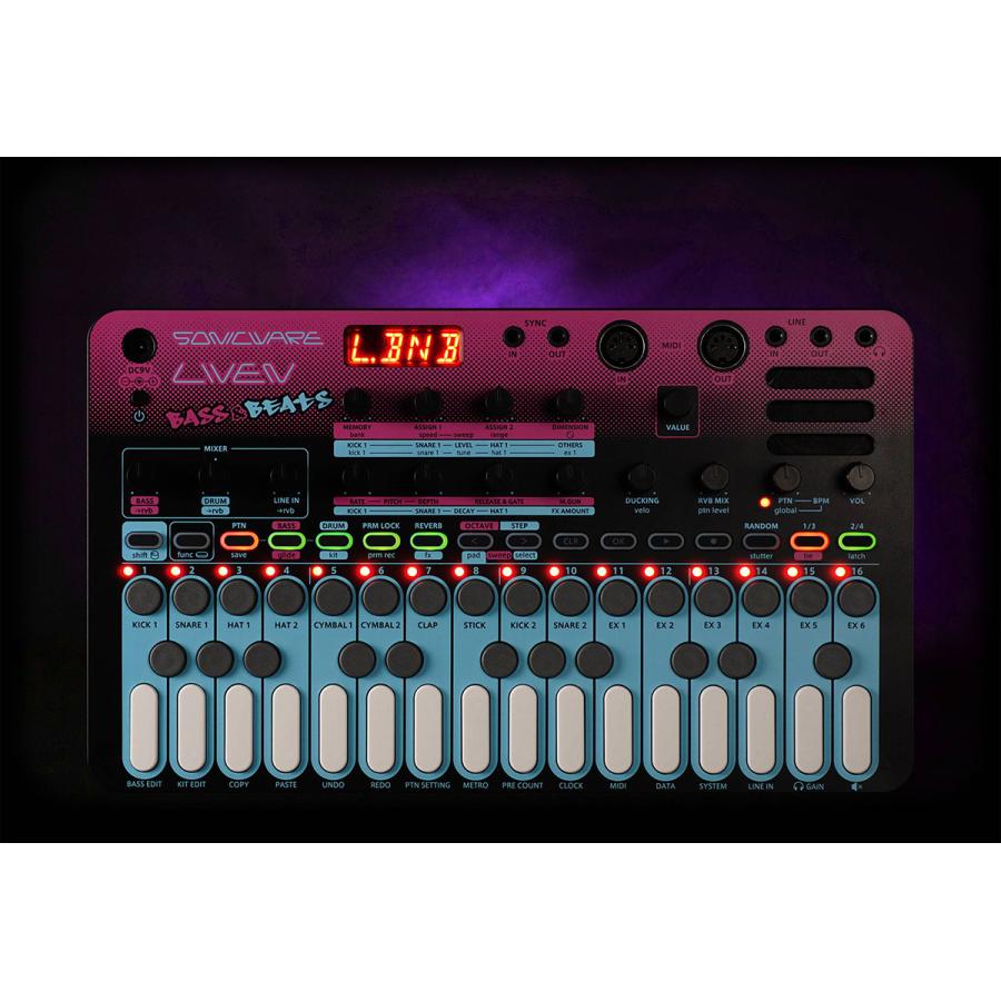 SONICWARE ソニックウェア LIVEN BASS&BEATS 純正アダプター付属 