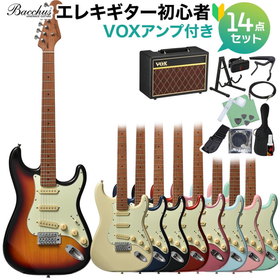 Bacchus（バッカス） BST-1-RSM/M エレキギター初心者14点セット 〔VOX 