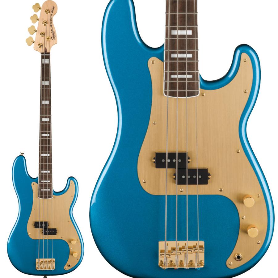 Squier by Fender スクワイヤー スクワイア 40th Anniversary Precision Bass 高評価のクリスマスプレゼント 【35％OFF】 140円 〔数量限定〕85 Lake Blue Edition Placid プレシジョンベース Gold