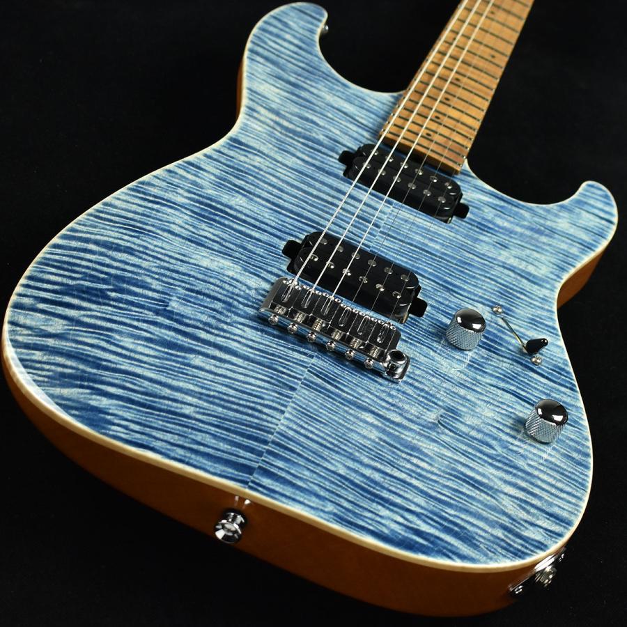 旧価格】 T's Guitars DST-DX22 Roasted Flame Maple Trans Blue Denim
