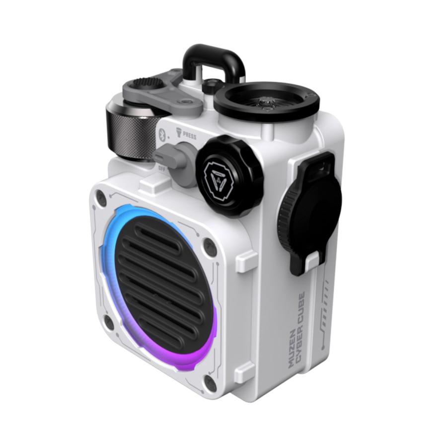MUZEN CYBERCUBE ブルートゥーススピーカー ミューゼン ホワイト MUZEN ミューゼン MUSEN CYBER CUBE White Bluetoothスピーカー : 島村