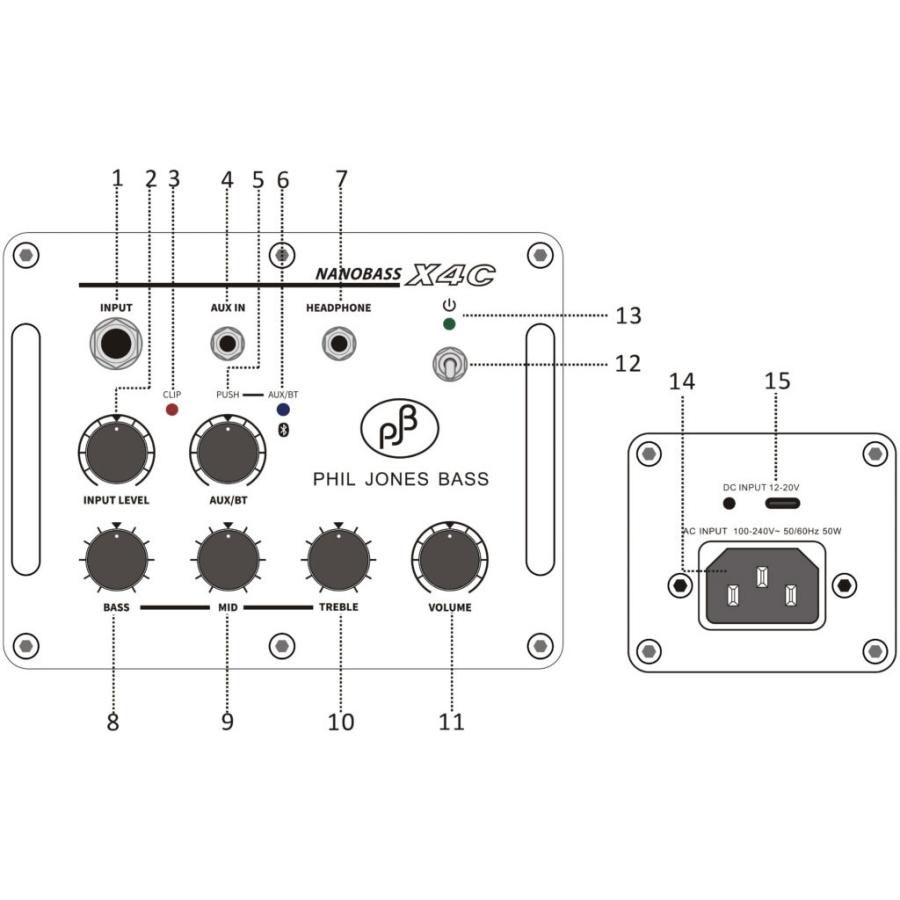 Phil Jones Bass (PJB) フィルジョーンズベース NANOBASS X4C White 
