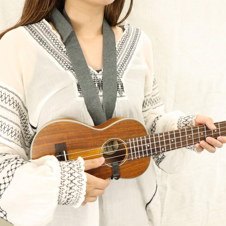E.D.GEAR イーディーギア EDGEAR EUA-STRAP-1 Brown ウクレレストラップ フックタイプ リネン・オックスフォード ...