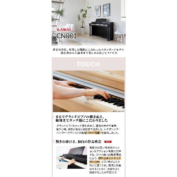 KAWAI カワイ 電子ピアノ 88鍵盤 CN301R ベージュ遮音カーペット(大)セット〔配送設置無料・代引不可〕｜shimamura｜02