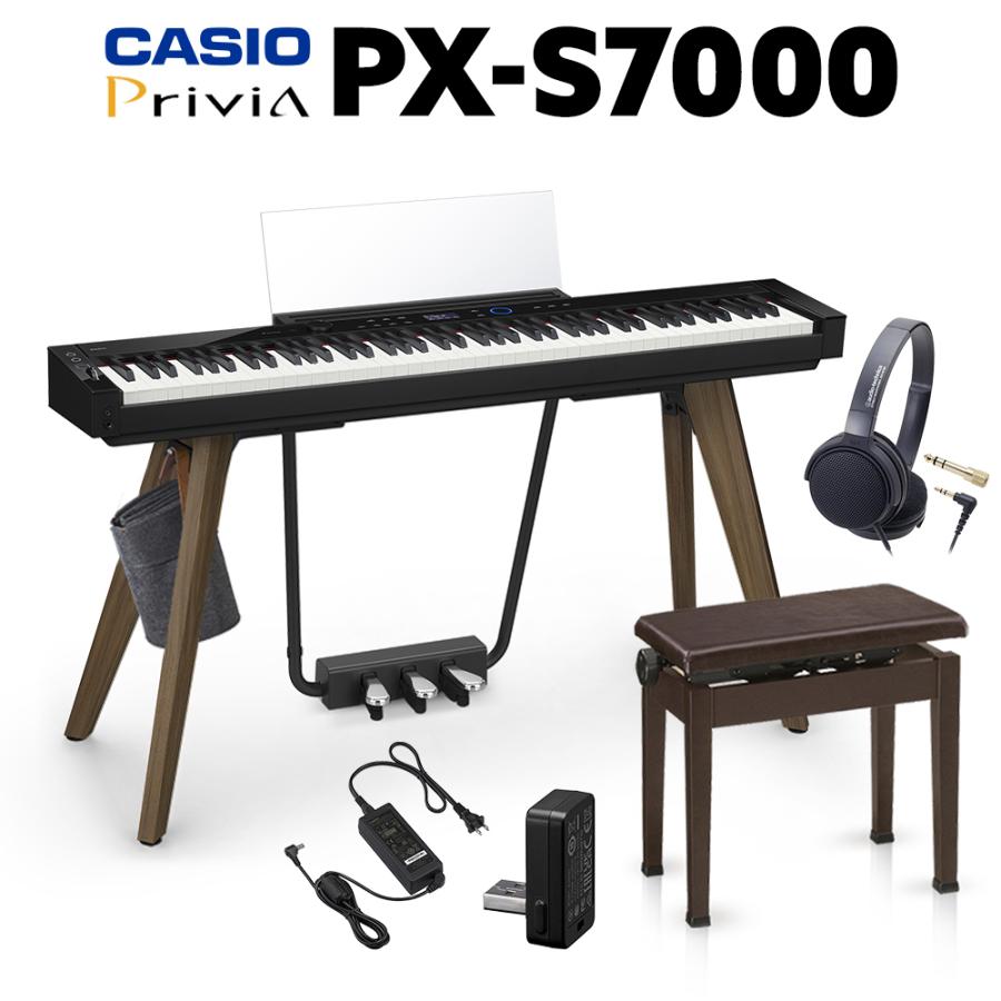 CASIO カシオ 電子ピアノ 88鍵盤 PX-S7000 BK ブラック ヘッドホン