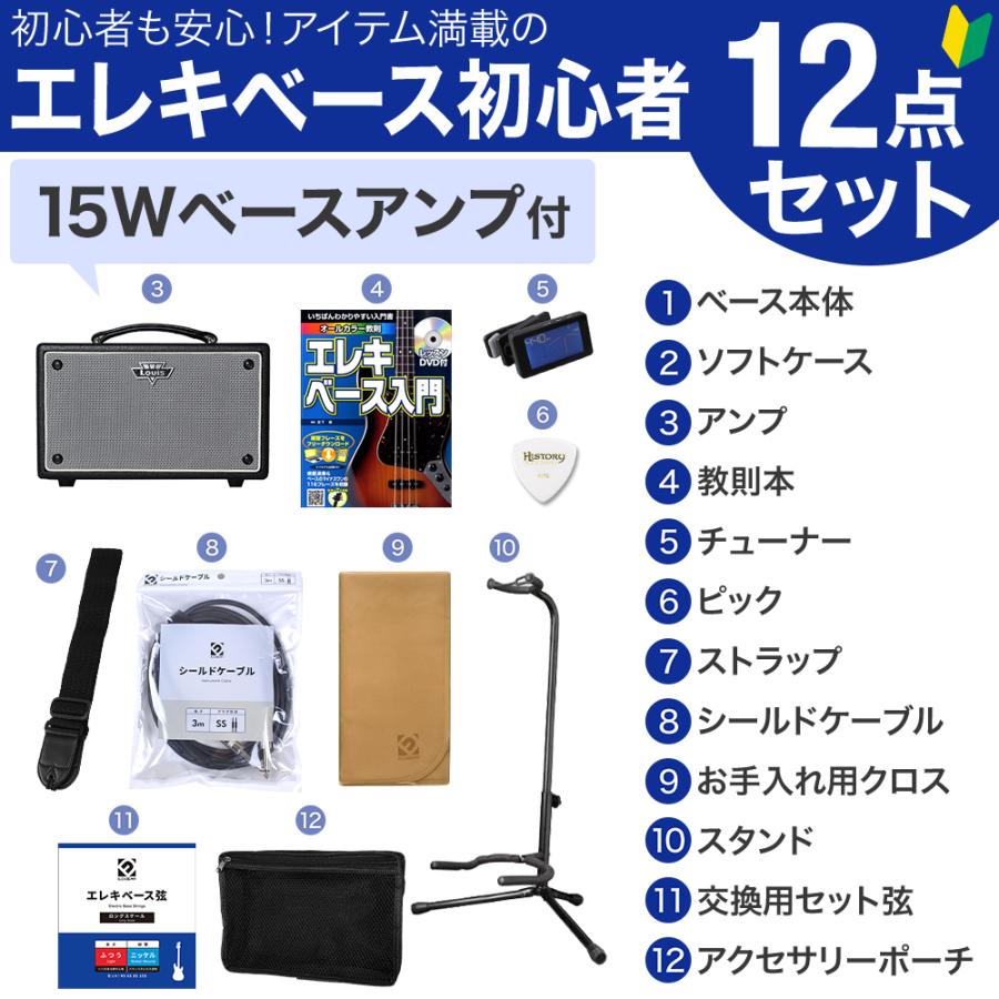 LaidBack レイドバック LJB-5-R-JJ 3TS ベース初心者12点セット
