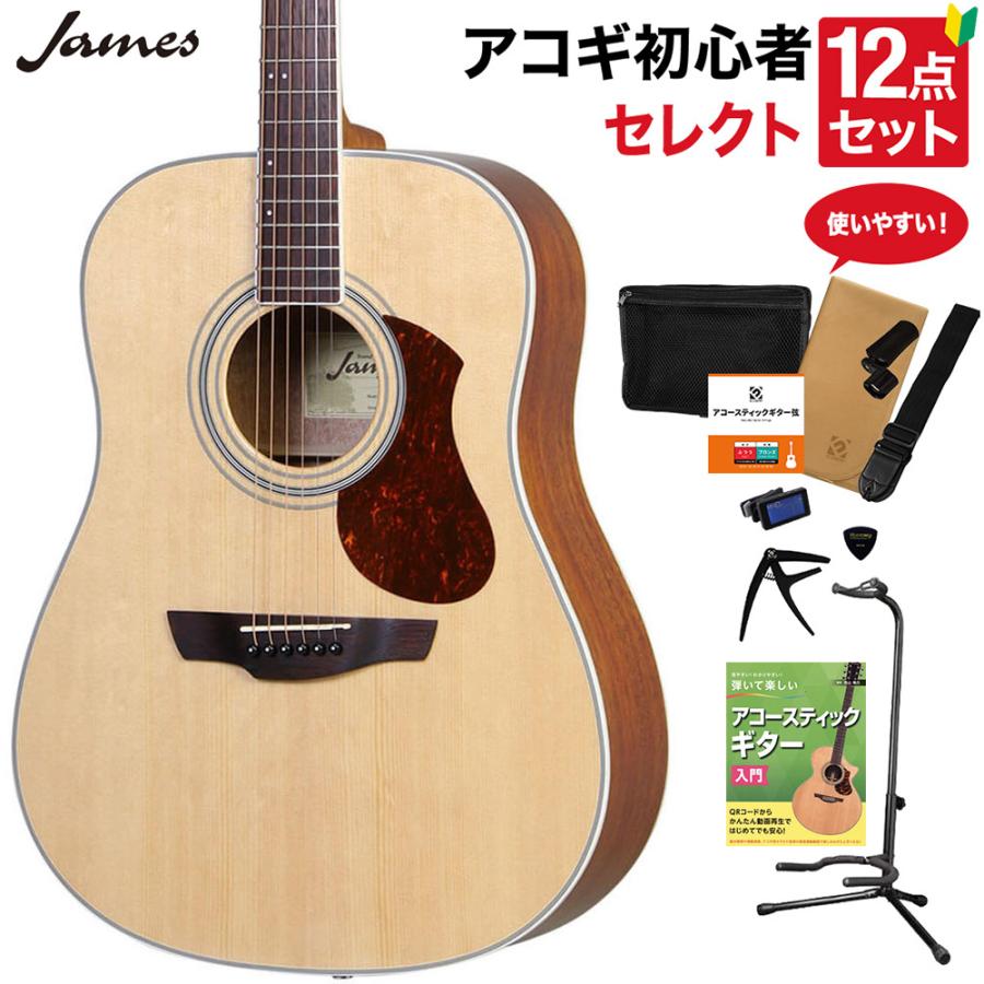 James ジェームス J-300D NAT アコースティックギター 教本付き 