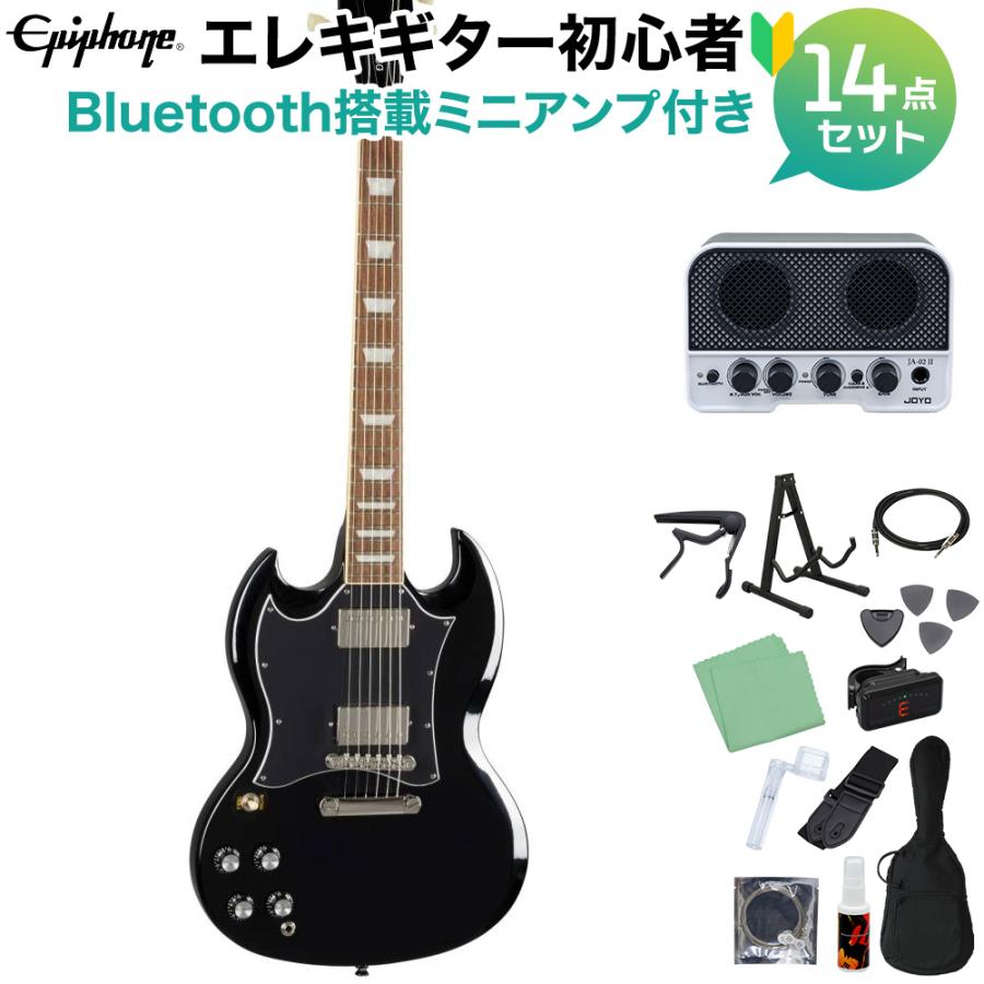 Epiphone SG Standard Left Handed Lefty EB 初心者14点セット 〔Bluetooth搭載ミニアンプ付き
