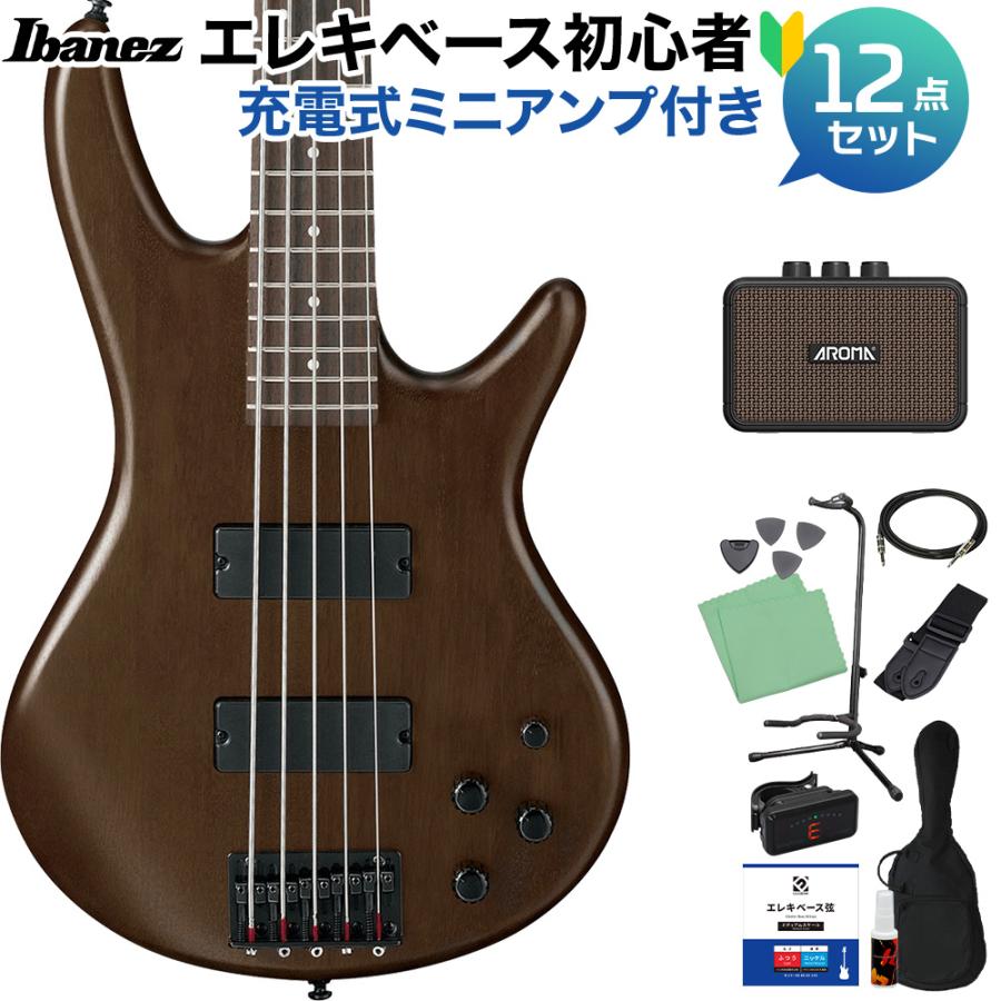 Ibanez アイバニーズ GSR205B WNF 5弦ベース 初心者12点セット 〔充電  