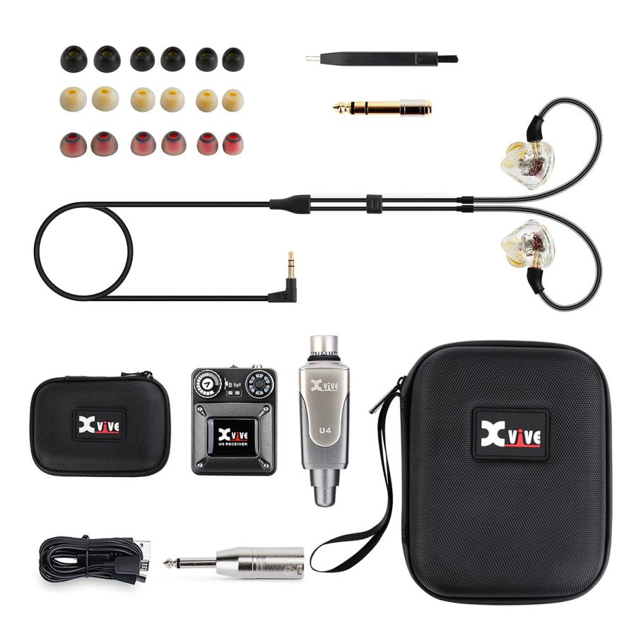 U4T9 Xvive 配信機器・PA機器・レコーディング機器 Complete In-Ears、2.4GHz、イヤホン付き T9 + system Complete Xvive、XV-U4T9 In-Ears T9 + System 配信機器・PA機器・レコーディング機器