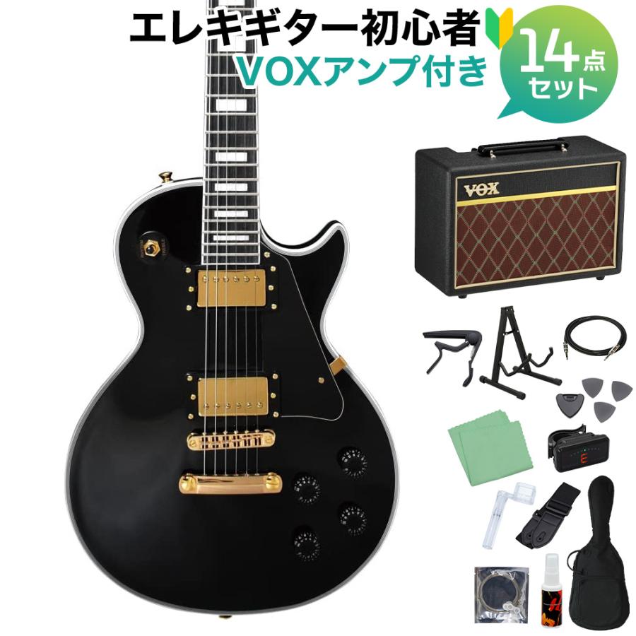 フォトジェニック LP-300C BK エレキギター 初心者14点セット〔VOX