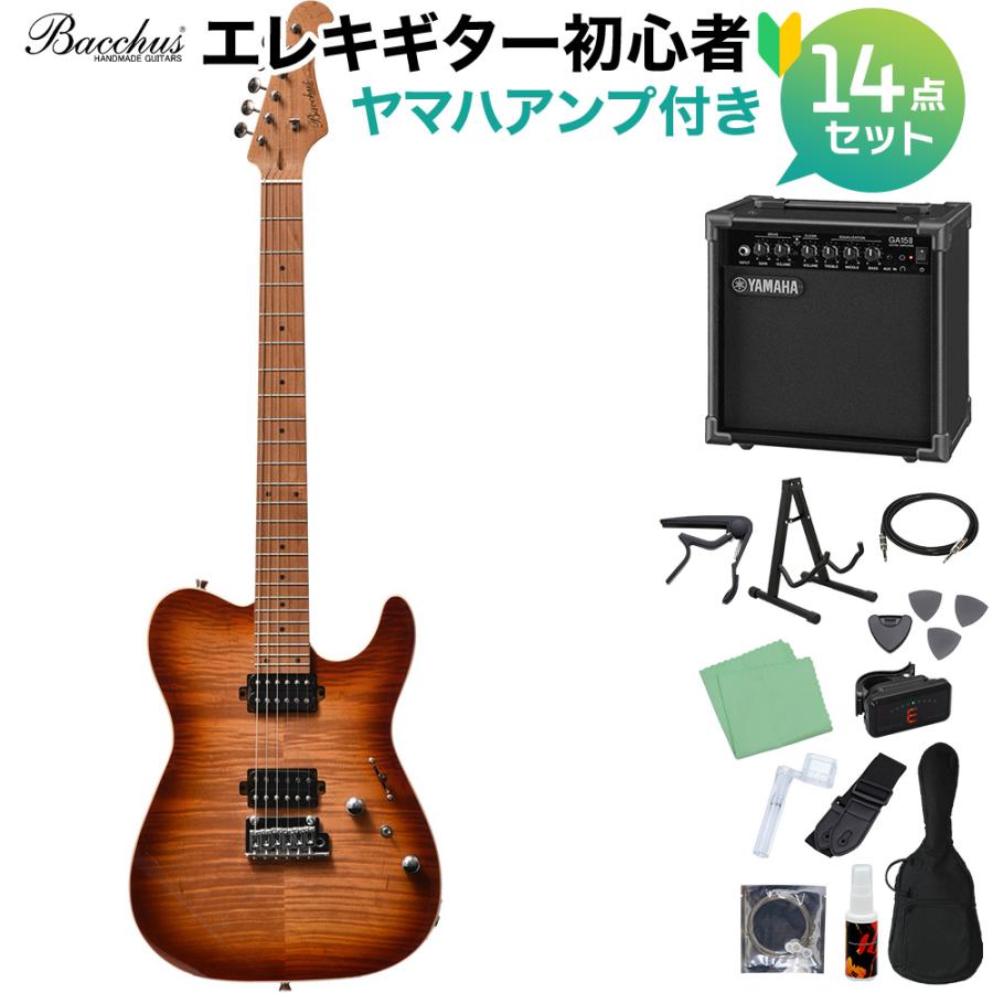 Bacchus バッカス TAC24 FMH-RSM/M N-BR-B エレキギター初心者14点 