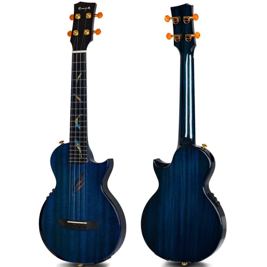 ENYA エンヤ Feather Mahogany Blue (ブルー) テナーウクレレ エレキウクレレ 薄型ボディ マホガニーオール単板
