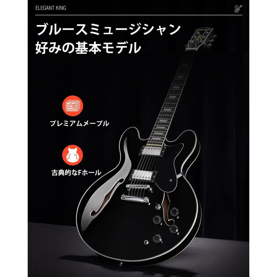 Donner ドナー DJP-1000 Black (ブラック) エレキギター セミアコ