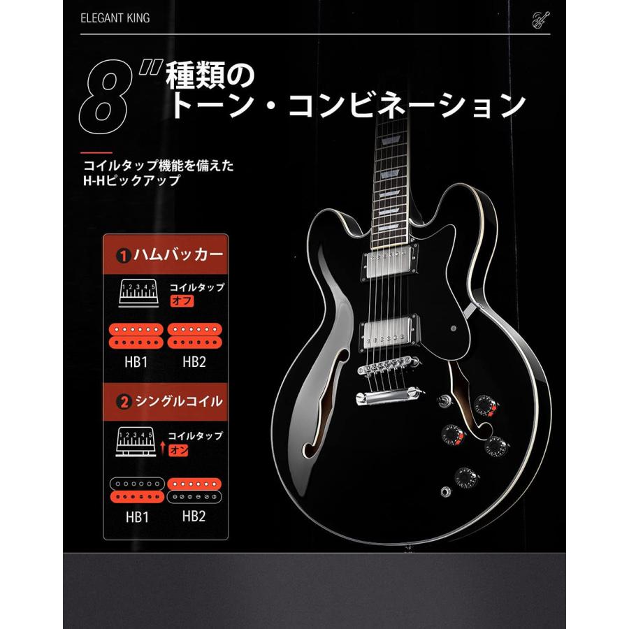 Donner ドナー DJP-1000 Black (ブラック) エレキギター セミアコ