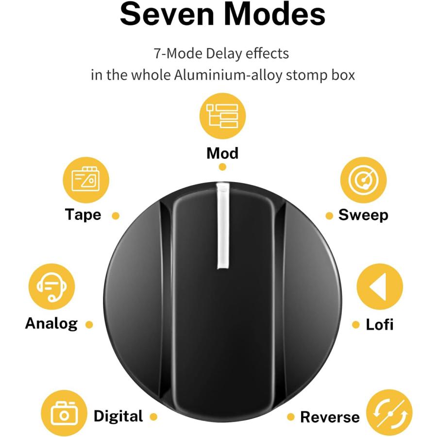 DIGITAL ECHO (ギターエフェクター) ジャンク Donner Echo Square エフェクター ディレイ 7モード搭載 ドナー