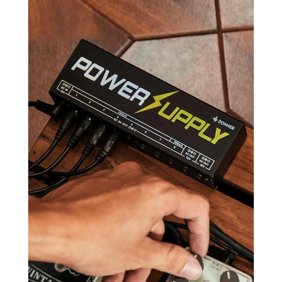 便利電源　パワーディストリビューター　9チャンネルパワーサプライ Donner ドナー DP-1 パワーサプライ 10出力 9V/12V/18V 電源アダプター