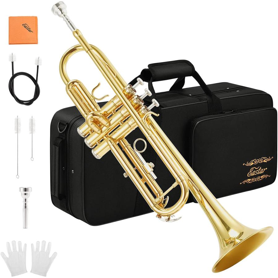 Eastar イースター Eastar ETR-380 Gold Standard Trumpet Bb トランペット ゴールド 専用ケース/クリーニングキット付属 の商品画像