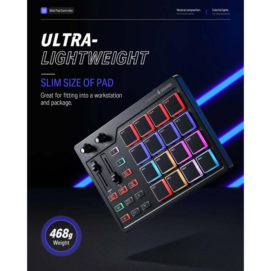 Donner ドナー STARRYPAD MIDI PAD MIDIパッド Cubase LE付属 : 島村