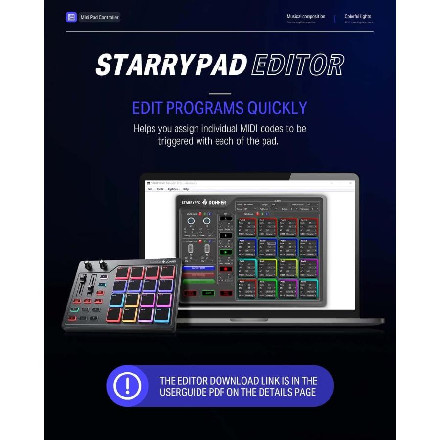 Donner ドナー STARRYPAD MIDI PAD MIDIパッド Cubase LE付属_5