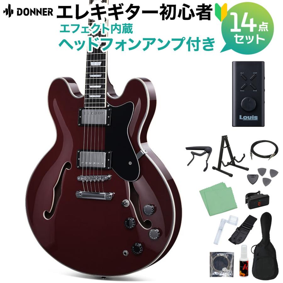 ドナー、セミアコ Donner DJP-1000 Burgundy Red (バーガンディレッド) エレキ
