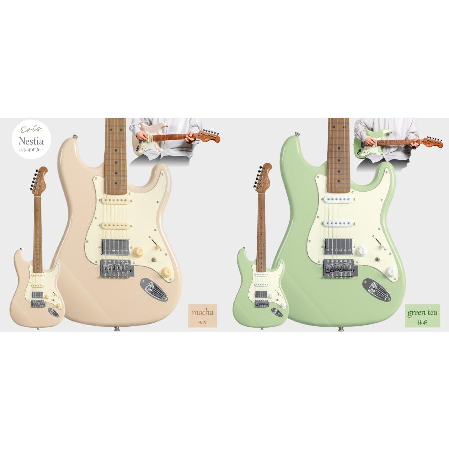 Eris. エリス Nestia エレキギター初心者14点セット ヘッドホンアンプ付き コイルタップ搭載 【レビューでFenderピックプレゼント】の画像