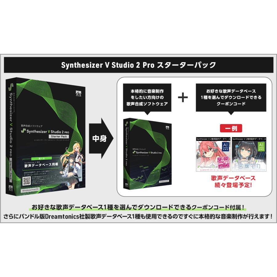 AH-Software Synthesizer V Studio 2 Pro お手軽スターターセット 歌声合成ソフトウェア 〔安心の ...
