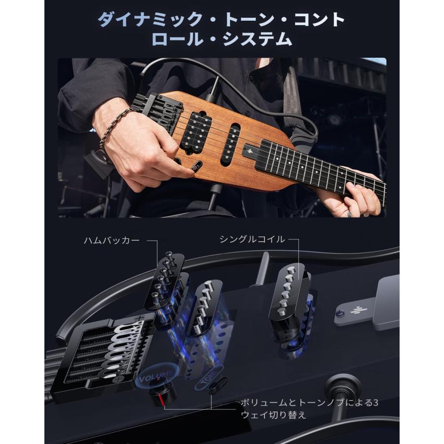 Donner ドナー HUSH-X ヘッドレスギター エレキギター イヤホン出力