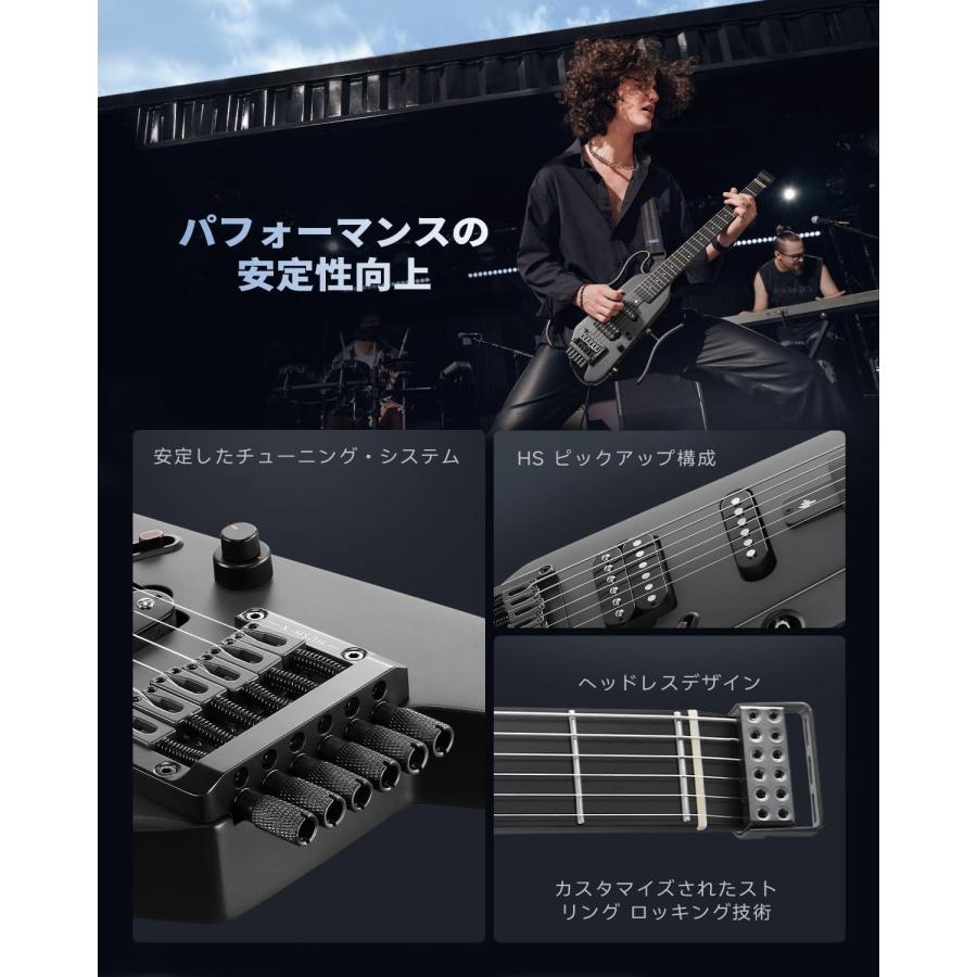 ドナー-HUSH-Xヘッドレスエレキギター Amazon | Donner HUSH-X エレキギター ヘッドレス トラベルギター