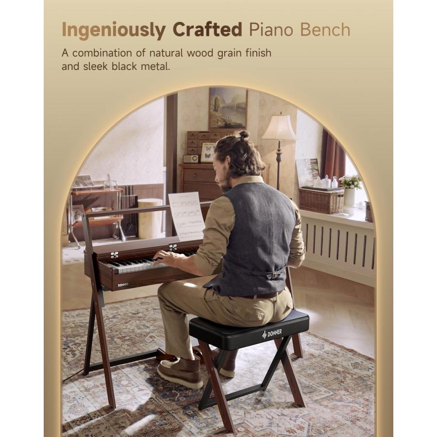 Donner ドナー DKB-300 Walnut ピアノ椅子 イス インテリア ピアノイス 
