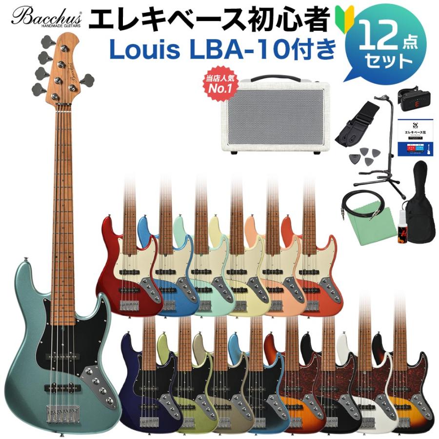 Bacchus（バッカス） WJB5-1DX-AC RSM/M 5弦 ベース初心者12点セット