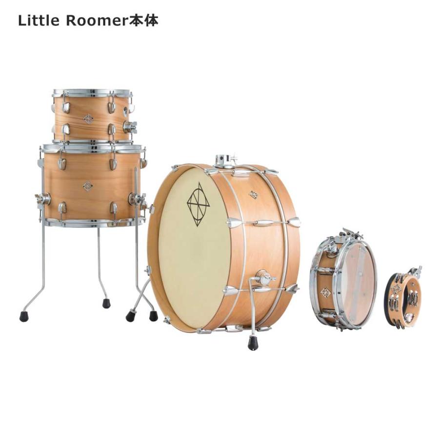 シンバル・スタンド別売り DIXON ディクソン PODL520 Satin Natural アコースティックドラム コンパクトキット ４ピースシェル＋タンバリン Little Roomer_1