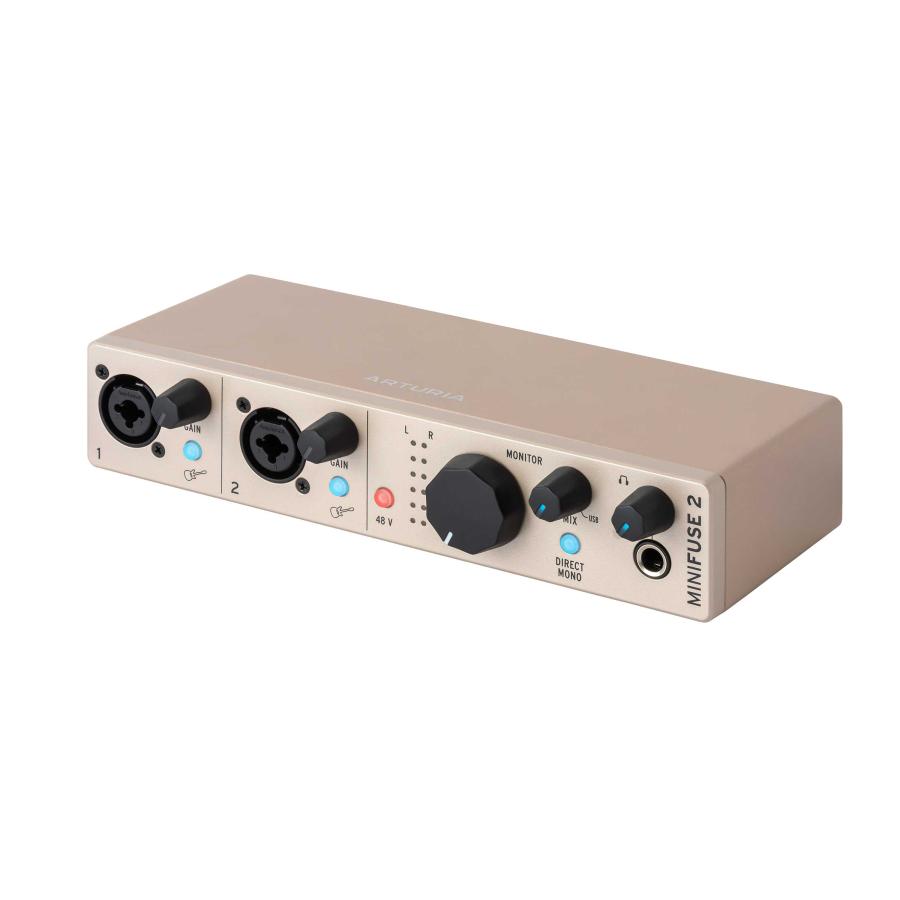 [数量限定] ARTURIA アートリア MINIFUSE 2 Champagne シャンパーニュカラー 限定カラー オーディオインターフェイス 2イン/2アウト MIDIインターフェイスの画像