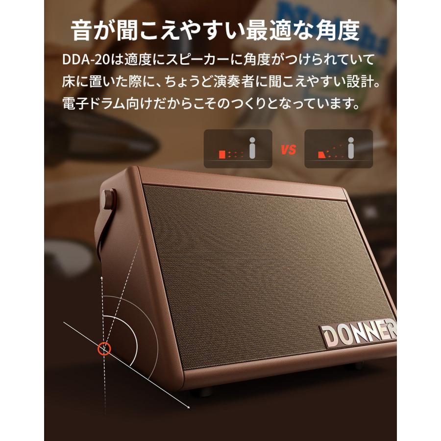 国内正規品 Donner ドナー DDA-20 Brown 電子ドラム用 アンプ