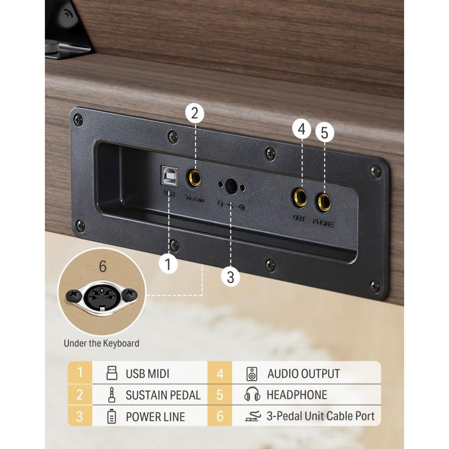 Donner 電子ピアノ セミウェイト 88鍵盤 DDP-60 ヘッドセット Donner ドナー 電子ピアノ セミウェイト 88鍵盤 DDP-60 Natural／Gray