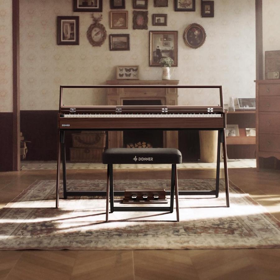 Donner ドナー 電子ピアノ ハンマーアクション 88鍵盤 OURA R300 Natural / Walnut 選べるカラー　純正固定イス・ヘッドホンセット ラスティックモダンスタイル_6