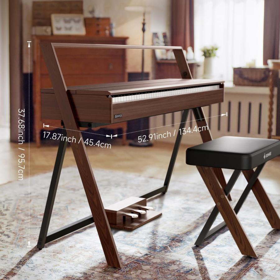 Donner ドナー 電子ピアノ ハンマーアクション 88鍵盤 OURA R300 Natural / Walnut 選べるカラー　純正固定イス・ヘッドホンセット ラスティックモダンスタイル_8