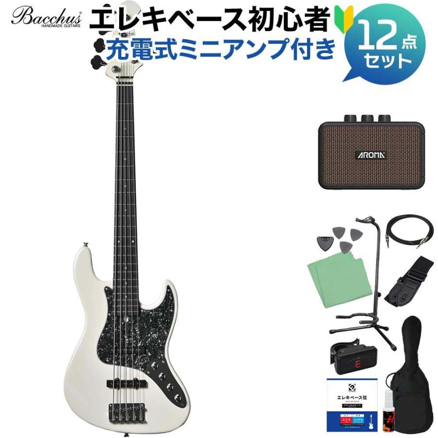 Bacchus（バッカス） WJB5-1DX-AC RSM/P PWHMH 5弦 ベース初心者12点