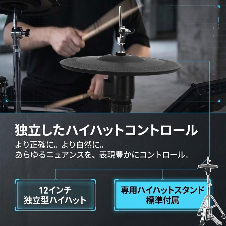 電子ドラム　フルセット　オールメッシュパッド Donner ドナー Beat Pro 電子ドラムセット 4シンバル 独立ハイハット