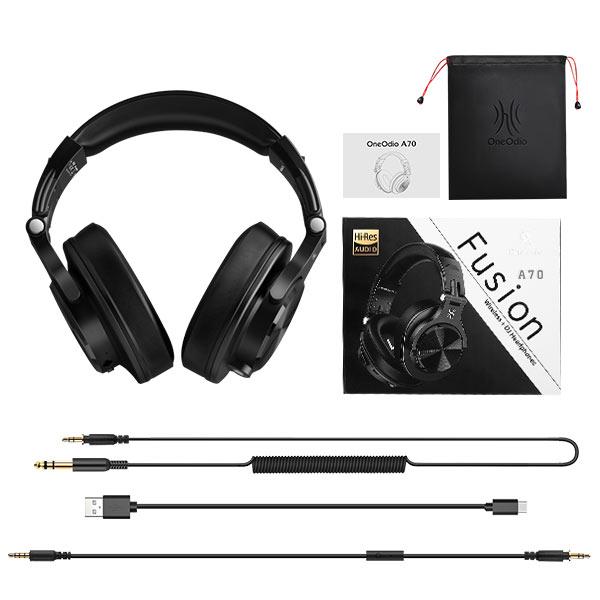 OneOdio ワンオーディオ A70 Black 有線対応 Bluetoothヘッドホン 音楽鑑賞/楽器練習/モニタニング オーバーイヤーヘッドホンの画像
