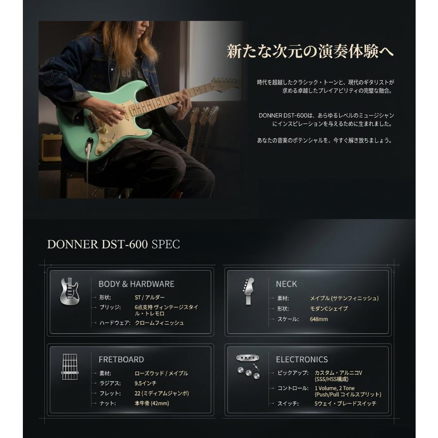 Donner ドナー DST-600 エレキギター ストラトキャスタータイプ アルダーボディの画像
