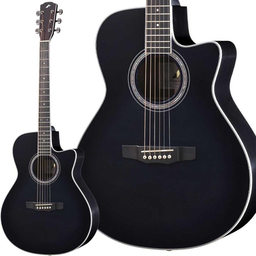 Morris モーリス R-14G BLK (ブラック) エレアコギター トップ単板
