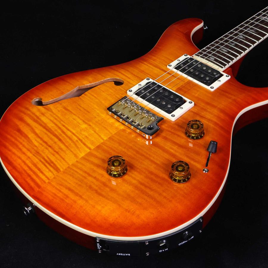 美品新品同様　PRS SE Custom24オレンジ PRS SE Custom24 Semi-Hollow Piezo Orange Tiger Smokeburst エレキ