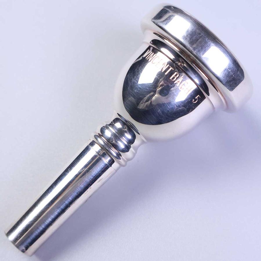 Bach バック 5 銀メッキ トロンボーン マウスピース 細管用 トロン