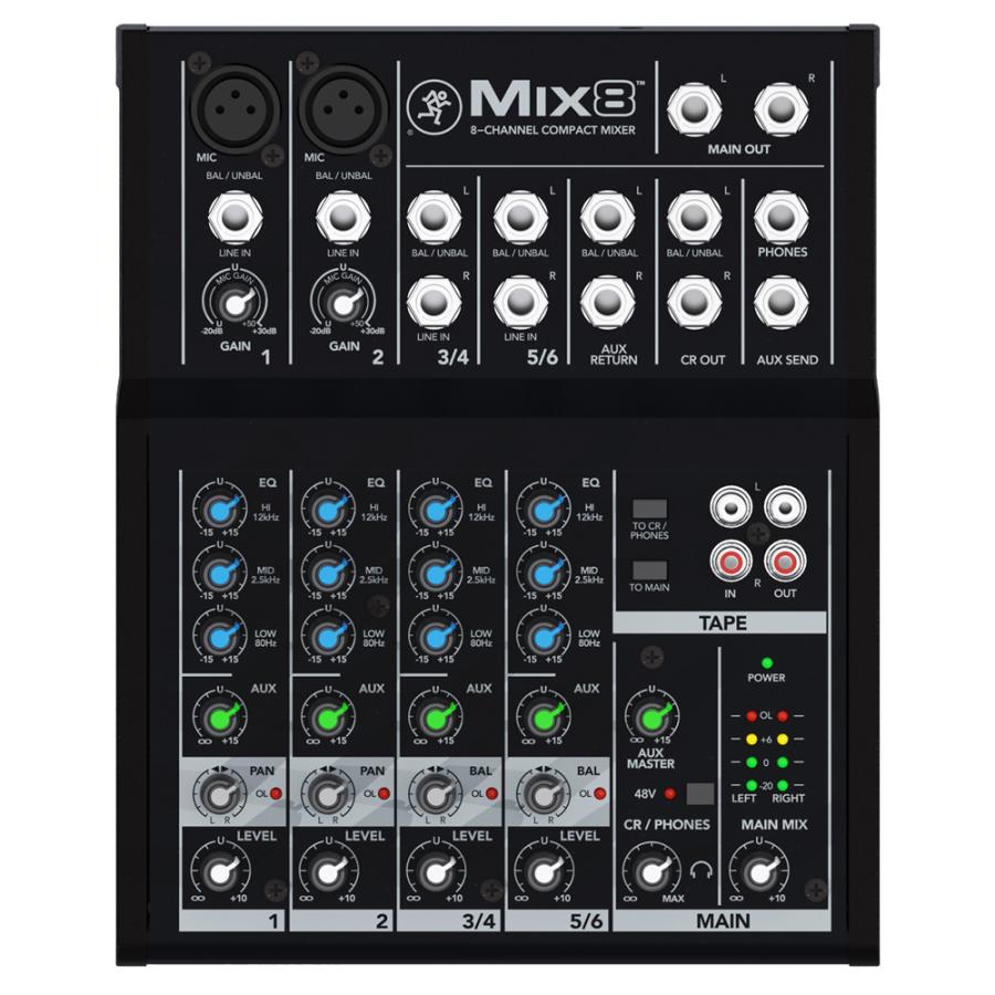 Mix8 8チャンネルコンパクトミキサー MACKIE マッキー MIX8 8チャンネル コンパクト ミキサー