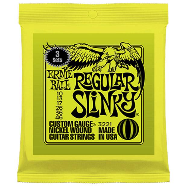 ERNiE BALL アーニーボール 3221 Regular Slinky 10-46 レギュラースリンキー 3セット エレキギター弦 お買い得な3パック