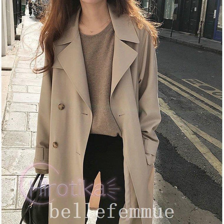 トレンチコートレディーススプリングコートロングコートaラインベルト付き着痩せアウター韓国風50代40代30代春秋冬大きいサイズおしゃれ通勤 17 人気特価