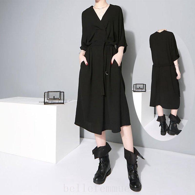 ワンピースレディース個性的モード系ファッションオフ会30代40代7分袖代vネックステージ衣装欧米お呼ばれ二次会披露宴同窓会女子会 Bel Shimanchu Store 通販 Yahoo ショッピング