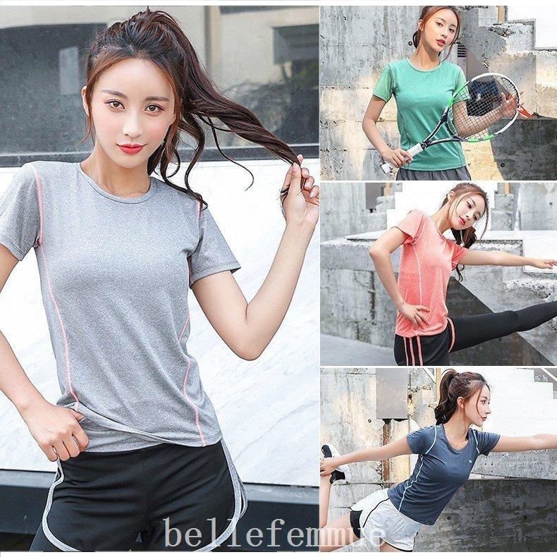 ヨガウェアトレーニングウェアトップススポーツtシャツレディース半袖 長袖吸汗速乾ストレッチ薄手ジムウェアラウンドネックトップス 見事な創造力